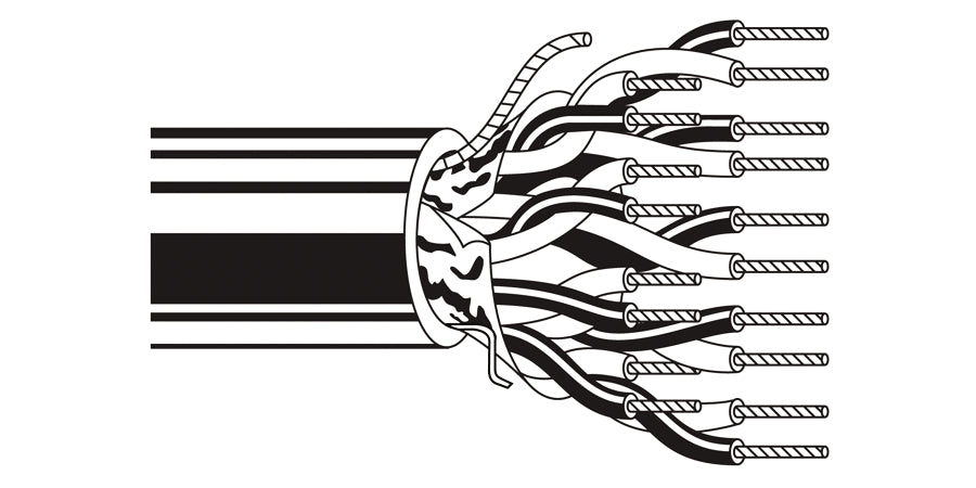 BELDEN # 6547UE 8771000 - Multi-Conductor - Commercial Applications 9-Pair 22 AWG FLRST FLRST Natural - Price Per 1000 Feet - WAVE-AudioVideoElectric