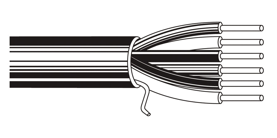 BELDEN # 6624UG F6H1000 - Multi-Conductor - Commercial Sound 6 24 AWG FEP FLRST Gray, Dark Pearl - Price Per 1000 Feet - WAVE-AudioVideoElectric