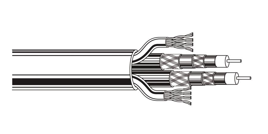 Belden Equal # 7913A 3371000 - Composite - Composite Data, Audio, Video, Security and Control Cable 2 18 AWG Coax+8PR24 AWG PP FRPVC PVC Green, Light - Price Per 100 Feet - WAVE-AudioVideoElectric