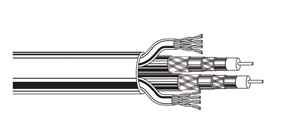 Belden Equal # 7913A 3371000 - Composite - Composite Data, Audio, Video, Security and Control Cable 2 18 AWG Coax+8PR24 AWG PP FRPVC PVC Green, Light - Price Per 100 Feet - WAVE-AudioVideoElectric