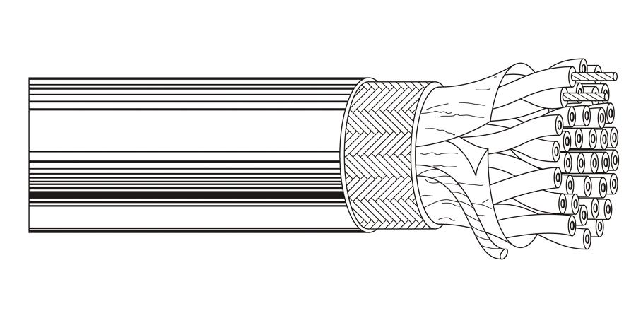 Belden Equal # 8132 601000 - Multi-Conductor - Low Capacitance Computer Cable for EIA RS-232-485 2-Pair 28 AWG FHDPE SH PVC Chrome - Price Per 1000 Feet - WAVE-AudioVideoElectric