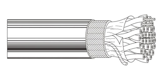 Belden Equal # 8132 60500 - Multi-Conductor - Low Capacitance Computer Cable for EIA RS-232-485 2-Pair 28 AWG FHDPE SH PVC Chrome - Price Per 500 Feet - WAVE-AudioVideoElectric