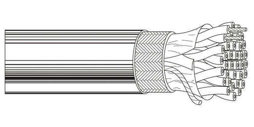 Belden Equal # 8148 60500 - Multi-Conductor - Low Capacitance Computer Cable for EIA RS-232-485 18-Pair 28 AWG FHDPE SH PVC Chrome - Price Per 500 Feet - WAVE-AudioVideoElectric