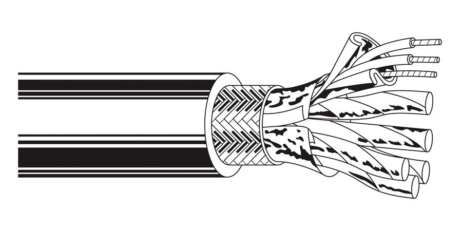 Belden Equal # 8162 601000 - Multi-Conductor - Low Capacitance Computer Cable for EIA RS-232-422 & Digital 2 FS PR 24 AWG FHDPE SH PVC Chrome - Price Per 75 Feet - WAVE-AudioVideoElectric