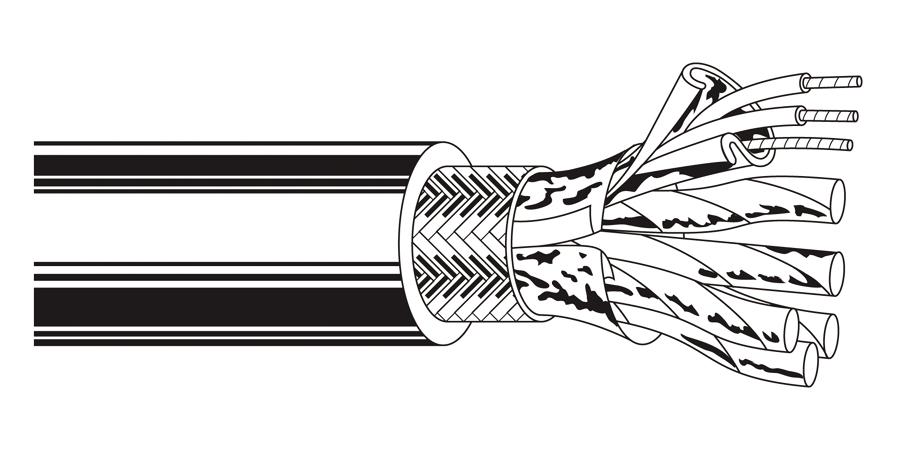 Belden Equal # 8170 601000 - Multi-Conductor - Low Capacitance Computer Cable for EIA RS-232-422 & Digital 10 FS PR24 AWG FHDPE SH PVC Chrome - Price Per 100 Feet - WAVE-AudioVideoElectric