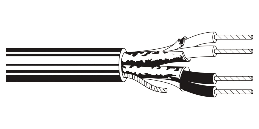 BELDEN # 82723 8775000 - Multi-Conductor - Double-Pair Cable 2-Pair 22 AWG FEP FS FLRST Natural - Price Per 100 Feet - WAVE-AudioVideoElectric