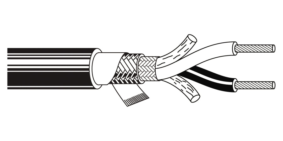 BELDEN # 8412 41000 - Multi-Conductor - Two-Conductor, Low-Impedance Cable 2 20 AWG EPDM BRD EPDM Yellow - Price Per 1000 Feet - WAVE-AudioVideoElectric