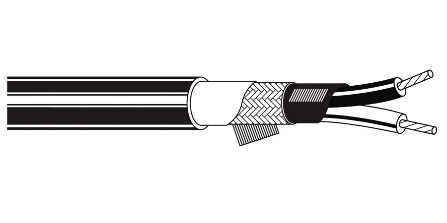 Belden Equal # 8413 10500 - Multi-Conductor - Two-Conductor, Low-Impedance Cable 2 24 AWG EPDM SH EPDM Black - Price Per 500 Feet - WAVE-AudioVideoElectric