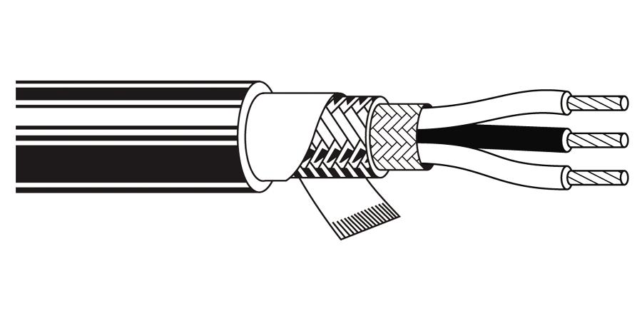 Belden Equal # 8423 101000 - Multi-Conductor - Three-Conductor, Low-Impedance Cable 3 20 AWG EPDM BRD EPDM Black - Price Per 1000 Feet - WAVE-AudioVideoElectric