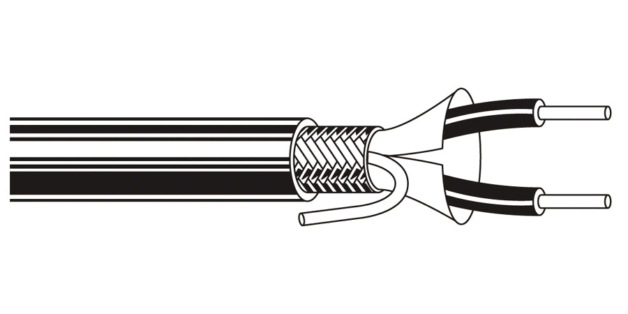 BELDEN # 8437 101000 - Multi-Conductor - Audio, Control and Instrumentation Cable 2 22 AWG PVC BRD PVC Black - Price Per 1000 Feet - WAVE-AudioVideoElectric