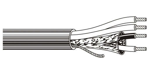 BELDEN # 8724 601000 - Multi-Conductor - Special Audio, Communication and Instrumentation Cable 2 22 AWGFS PP,2 22 AWG PP PVC Chrome - Price Per 100 Feet - WAVE-AudioVideoElectric