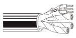 Belden Equal # 8725 60500 - Multi-conductor cable, 20 AWG, 4-pair of stranded (7x28) TC conductors, polypropylene insulation, conductors cabled, 500’ reels, Beldfoil shield as noted, 20 or 22 AWG stranded TC drain wire, PVC jacket - Price Per 500 Feet - WAVE-AudioVideoElectric