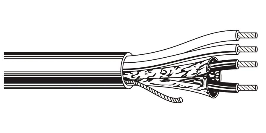 Belden Equal # 8735 60500 - Multi-Conductor Cable, 3 Conductors, 22 AWG, 7x30 Strands, Tinned Copper, PVC Insulation, PVC Jacket - Price Per 500 Feet - WAVE-AudioVideoElectric