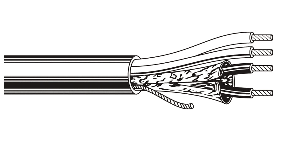 BELDEN # 8730 601000 - Multi-Conductor - Special Audio, Communication and Instrumentation Cable 1 22 AWG SH PR,2 22 AWG PP PVC Chrome - Price Per 100 Feet - WAVE-AudioVideoElectric