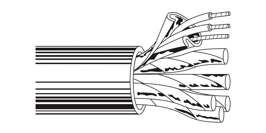 Belden Equal # 8777 060U500 - Multi-Conductor - Shielded Twisted Pair Cable 3 Shield PR 22 AWG PP PVC Chrome - Price Per 500 Feet - WAVE-AudioVideoElectric