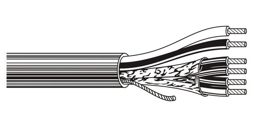 Belden Equal # 8786 60500 - Special Audio, Communication and Instrumentation cable, 22 AWG, 2 stranded 7x30 tinned copper conductors, PVC insulation, (4) conductors cabled, 22 AWG stranded tinned copper drain wire, PVC jacket, gray - Price Per 100 Feet - WAVE-AudioVideoElectric