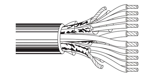 Belden Equal # 8787 60500 - Multi-Conductor - Special Audio, Communication and Instrumentation Cable 2 22 AWG, 8 24 AWG FS PVC Chrome - Price Per 500 Feet - WAVE-AudioVideoElectric