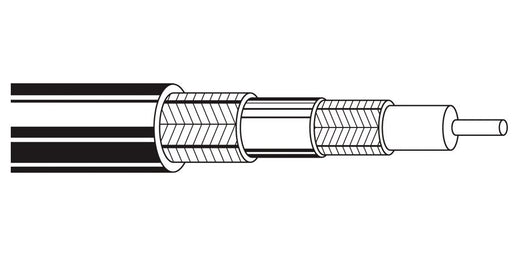 Belden Equal # 88232 101000 - Coax - RG-59-U Type 20 AWG Triax FFEP RG59-U Type Black - Price Per 100 Feet - WAVE-AudioVideoElectric