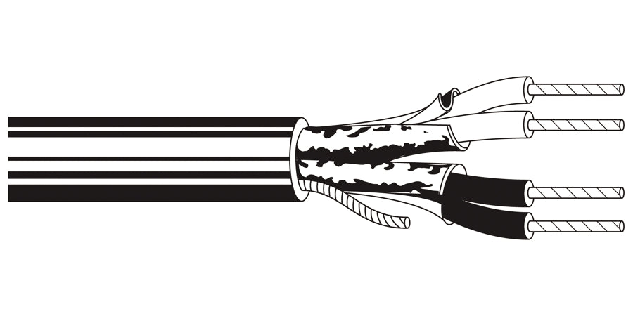 BELDEN # 88723 25000 - 22 AWG stranded (7x30) tinned copper conductors, FEP insulation, twisted pairs, individually Beldfoil shielded (100% coverage), 24 AWG stranded (7x32) tinned copper drain wire, FEP jacket. - Price Per 100 Feet - WAVE-AudioVideoElectric