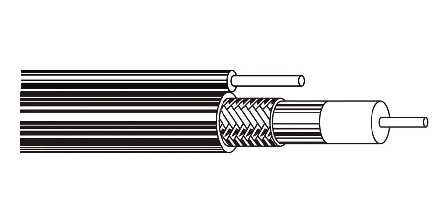 BELDEN # 9117M 101000 - Coax - CATV Cable 18 AWG GIFHDLDPE SH PVC WITH MSGR Black - Price Per 250 Feet - WAVE-AudioVideoElectric