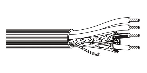 Belden Equal # 9156 060U500 - Multi-Pair Cable, 2 Pairs, 18 AWG, 16x30 Strands, Tinned Copper, Twisted Pair, PVC Insulation, PVC Jacket - Price Per 500 Feet - WAVE-AudioVideoElectric