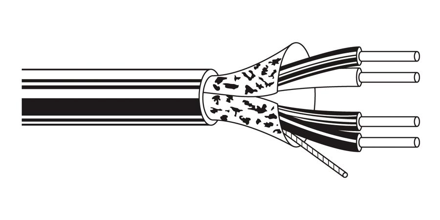 Belden Equal # 9184 10500 - Multi-Conductor - Audio, Control and Instrumentation Cable 2-Pair 22 AWG FHDPE Shield PVC Black - Price Per 500 Feet - WAVE-AudioVideoElectric