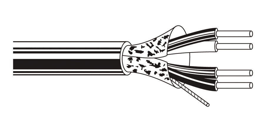 BELDEN # 9184 101000 - Multi-Conductor - Audio, Control and Instrumentation Cable 2-Pair 22 AWG FHDPE Shield PVC Black - Price Per 100 Feet - WAVE-AudioVideoElectric