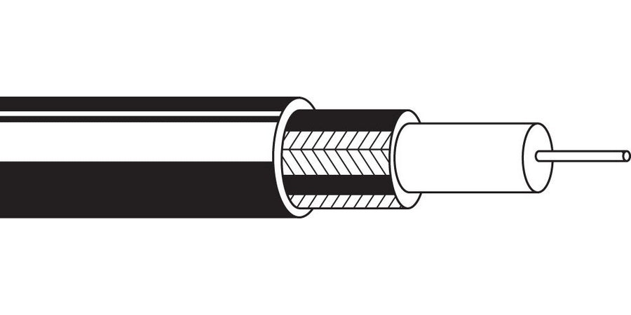 BELDEN # 9244 101000 - Coax cable, 1000’ reels, 22 AWG solid bare copper-covered steel conductor, polyehtylene insulation, bare copper braid shield (85% coverage), PVC jacket - Price Per 1000 Feet - WAVE-AudioVideoElectric