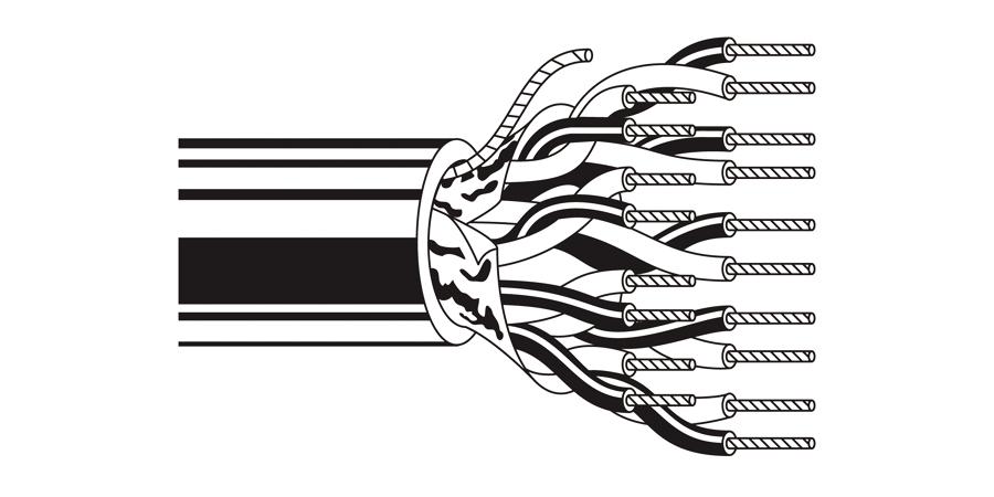 Belden Equal # 9507 060U1000 - Computer Cable for EIA RS-232 Applications - 24 AWG, 7 twisted pairs of stranded TC conductors, semi-rigid PVC insulation, overall Beldfoil shield, 1000’ reel, PVC jacket - Price Per 1000 Feet - WAVE-AudioVideoElectric