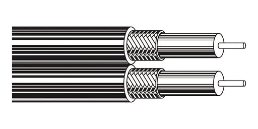 Belden Equal # 9555 101000 - Coax - 75 Ohm Coax 2 Conductor Parallel Coax Black - Price Per 1000 Feet - WAVE-AudioVideoElectric