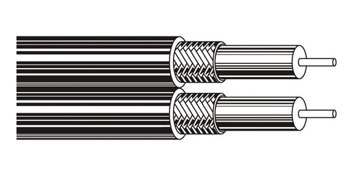 BELDEN # 9555 10500 - Coax - 75 Ohm Coax 2 Conductor Parallel Coax Black - Price Per 500 Feet - WAVE-AudioVideoElectric