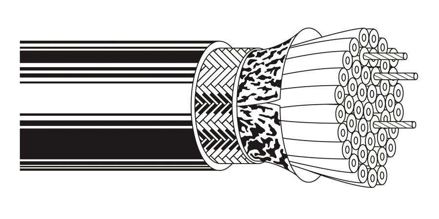 Belden Equal # 9637 601000 - Multi-Conductor - Computer Cable for EIA RS-232 Applications 25 28 AWG PVC SH PVC Chrome - Price Per 100 Feet - WAVE-AudioVideoElectric