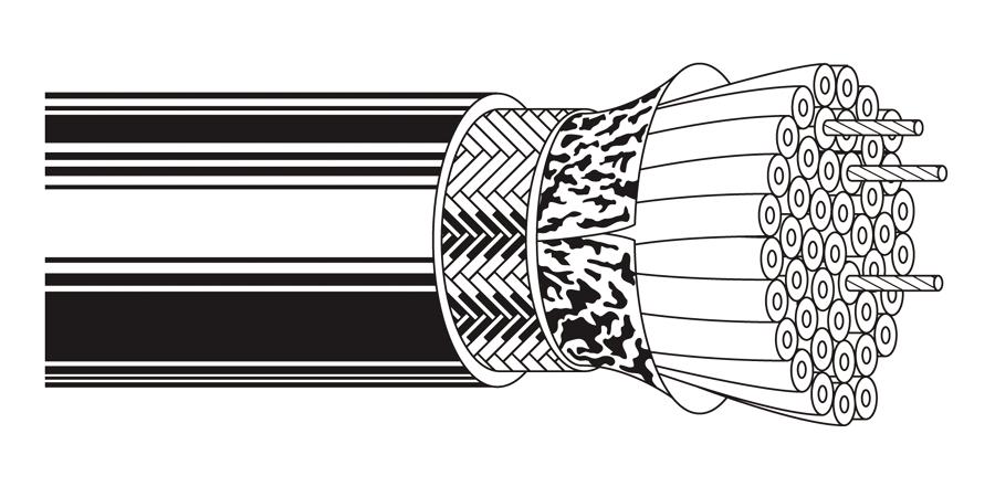 Belden Equal # 9637 601000 - Multi-Conductor - Computer Cable for EIA RS-232 Applications 25 28 AWG PVC SH PVC Chrome - Price Per 100 Feet - WAVE-AudioVideoElectric