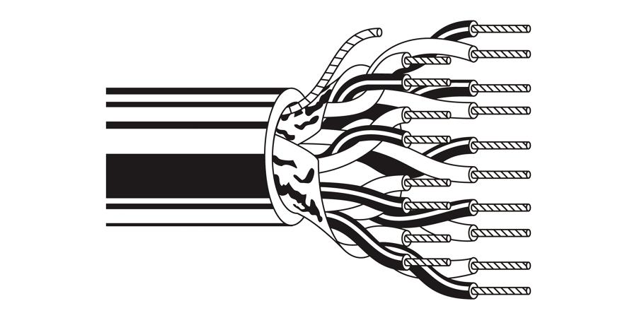 Belden Equal # 9684 601000 - Multi-Conductor - Low Capacitance Computer Cable for EIA RS-232-422 12-Pair+124 AWG FRHDPE FS PVC Chrome - Price Per 1000 Feet - WAVE-AudioVideoElectric