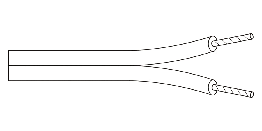 BELDEN # 9708 368U1000 - Multi-Conductor - High-Conductivity Copper Speaker Cable Parallel Zip Const 2 18 AWG PVC Parallel Clear, Transparent - Price Per 1000 Feet - WAVE-AudioVideoElectric