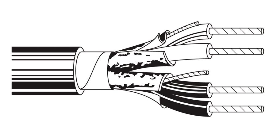 Belden Equal # 9729 601000 - Multi-Conductor - Shielded Twisted Pair Cable 2 FS PR 24 AWG FHDPE PVC Chrome - Price Per 1000 Feet - WAVE-AudioVideoElectric