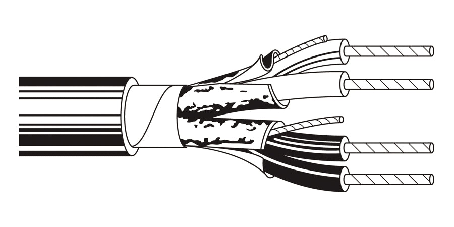 BELDEN # 9729 60500 - Multi-Conductor - Shielded Twisted Pair Cable 2 FS PR 24 AWG FHDPE PVC Chrome - Price Per 500 Feet - WAVE-AudioVideoElectric