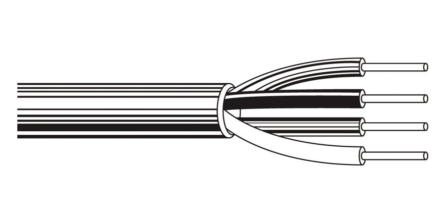 Belden Equal # 9803 101000 - Multi-Conductor Cable, 3 Conductors, 20 AWG, Solid, Tinned Copper, PP Insulation, High Density Polyethylene Jacket. - Price Per 100 Feet - WAVE-AudioVideoElectric