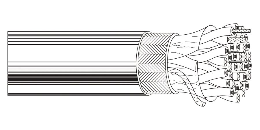 Belden Equal # 9814 601000 - Multi-Conductor - Low Capacitance Computer Cable for EIA RS-232-422 31-Pair 28 AWG PP SH PVC Chrome - Price Per 100 Feet - WAVE-AudioVideoElectric