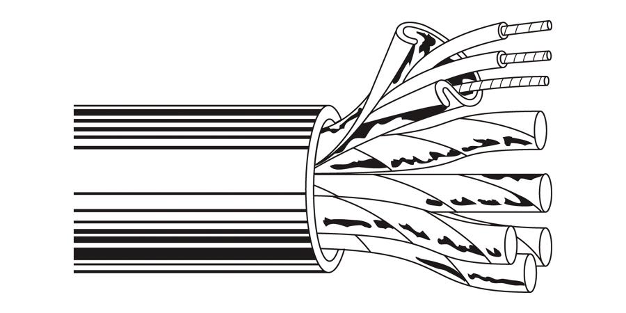 Belden Equal # 9874 601000 - Multi-Conductor - Audio, Control and Instrumentation Cable 6 FS PR 20 AWG PP PVC Chrome - Price Per 75 Feet - WAVE-AudioVideoElectric