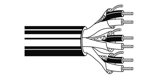 Belden Equal # 9886 101000 - Multi-Conductor - Audio, Control, and Instrumentation Cable 6 Shield PR 20 AWG PP HDPE Black - Price Per 100 Feet - WAVE-AudioVideoElectric
