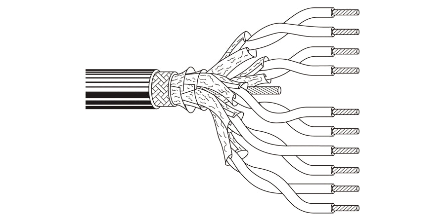 BELDEN # 9902 E4X1000 - Multi-Conductor - 10Base5 Transceiver 5 SH PR 20 AWG FHDPE SH PVC Gray, Light Dec - Price Per 100 Feet - WAVE-AudioVideoElectric