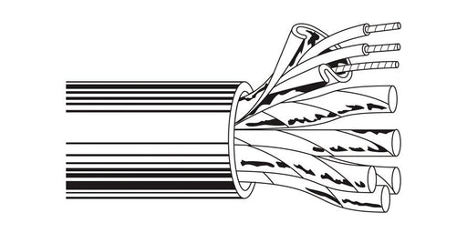 Belden Equal # 9992 601000 - Multi-Conductor - Audio, Control and Instrumentation Cable 9 FS PR 24 AWG PE PVC Chrome - Price Per 1000 Feet - WAVE-AudioVideoElectric