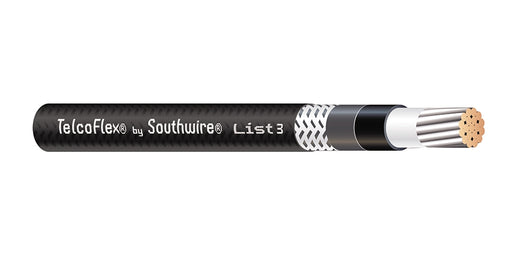 SOUTHWIRE COMPANY # 56969301 - TelcoFlex III Central Office Power Cable, 12 AWG, Single Conductor, Class B Strand with Braid, LSZH, 600 Volts, Black - WAVE-AudioVideoElectric