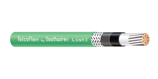 SOUTHWIRE COMPANY # 56988001 - TelcoFlex III Central Office Power Cable, 8 AWG, Single Conductor, Class B Strand with Braid, LSZH, 600 Volts, Green - WAVE-AudioVideoElectric