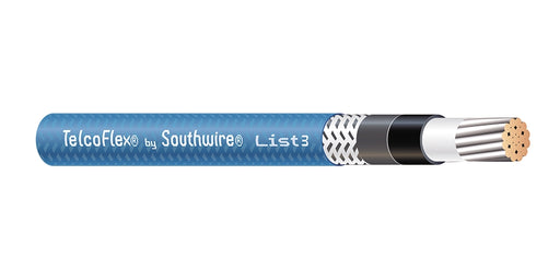 SOUTHWIRE COMPANY # 56982401 - TelcoFlex III Central Office Power Cable, 4 AWG, Single Conductor, Class B Strand with Braid, LSZH, 600 Volts, Blue - WAVE-AudioVideoElectric