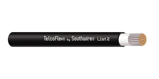 SOUTHWIRE COMPANY # 56975301 - TelcoFlex II Central Office Power Cable, 2 AWG, Single Conductor, Class 1 Flexible Strand Without Braid, LSZH, 600 Volts, Black - WAVE-AudioVideoElectric