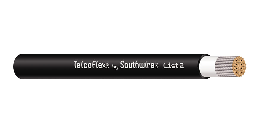 SOUTHWIRE COMPANY # 56985801 - TelcoFlex II Central Office Power Cable, 6 AWG, Single Conductor, Class 1 Flexible Strand Without Braid, LSZH, 600 Volts, Black - WAVE-AudioVideoElectric
