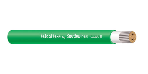 SOUTHWIRE COMPANY # 56974801 - TelcoFlex II Central Office Power Cable, 2 AWG, Single Conductor, Class 1 Flexible Strand Without Braid, LSZH, 600 Volts, Green - WAVE-AudioVideoElectric