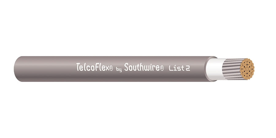 SOUTHWIRE COMPANY # 57878701 - TelcoFlex II Central Office Power Cable, 500 KCMIL, Single Conductor, Class 1 Flexible Strand Without Braid, LSZH, 600 Volts, Gray-Black Tracer - WAVE-AudioVideoElectric